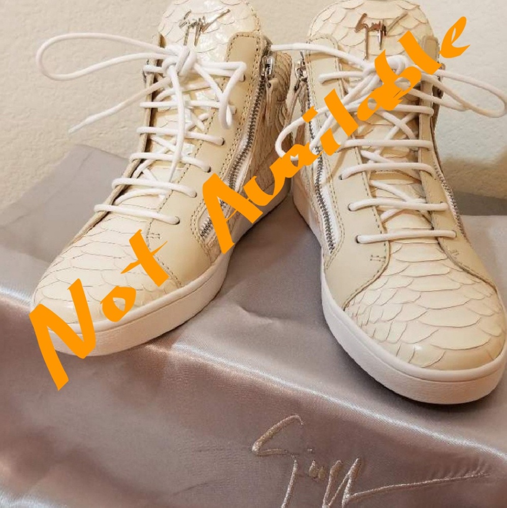 Giuseppe Zanotti Snakeskin Sidezip Hightop Sneaker